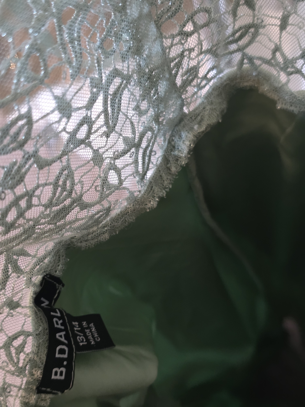 B Darlin Sage Beaded Bustier Prom Juniors' Strappy SequinedLace Maxi Dress 13/14 - Picture 10 of 11